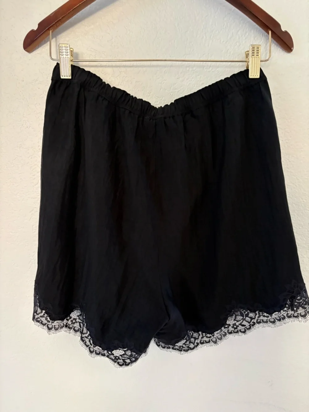 J. Crew 5” Stratus Black Lace-Trim Bermuda Shorts